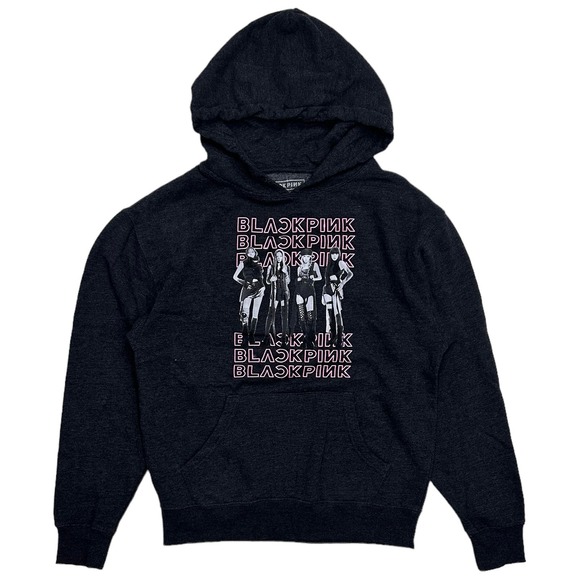 BLACKPINK Unisex Official Merchandise Group Hoodie Sweatshirt in Black Heather - Picture 1 of 1